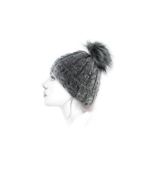 Bonnet pompon gris Roxanne Hat dark grey